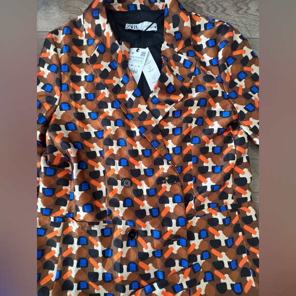 NWT ZARA Printed Blazer 3330/526, Size M - Picture 11 of 14
